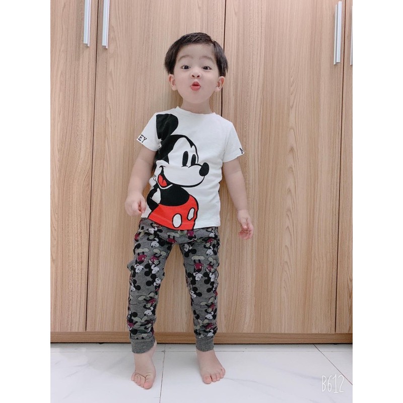 Quần thun da cá Mickey xuất xịn