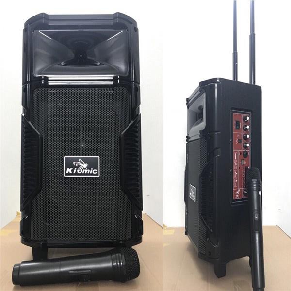 Loa kẹo kéo 2 micro,loa karaoke 2 micro k108 bass 25cm Tặng kèm 2 micro tiện lợi song ca sum họp ngày tết