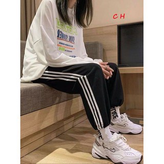 Sét áo SWEATER Mercy + quần bom chun ốngÁo dài tay chất da cá mix quần dài 3 rot hai màu đen xám