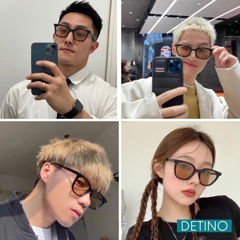 Kính mát nam gọng vuông thời trang Hàn Quốc mắt kính râm nam cao cấp chống tia UV unisex hotrend đẹp DETINO K05