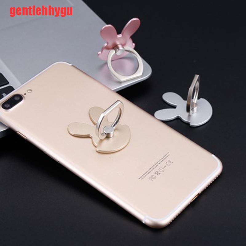 [gentlehhygu]1pc Rabbit shape mobile phone bracket 360 degree metal ring mobile phone buckle