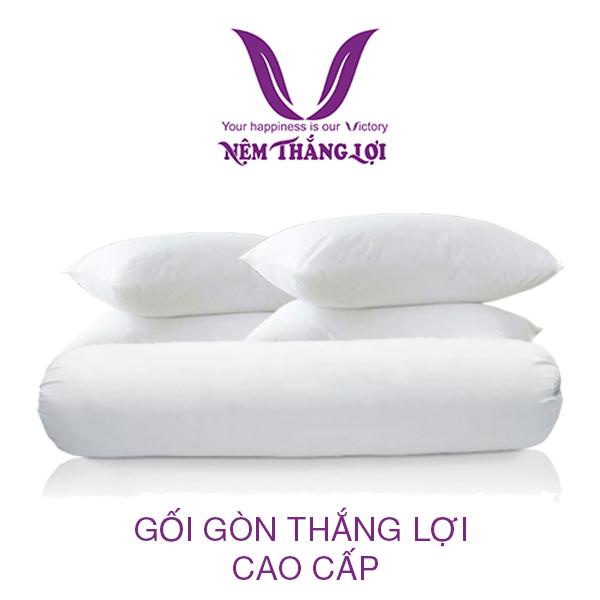 Gối bông gòn Thắng Lợi, gối bông gòn chính hãng 100% polyester do Công ty Thắng Lợi sản xuất, vệ sinh dễ dàng