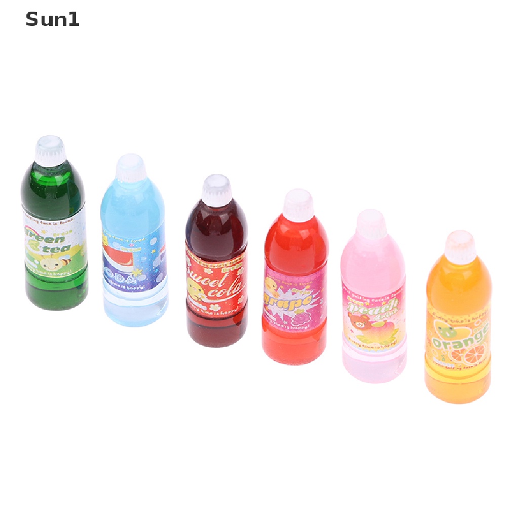 Set 6 Chai Nước Ngọt 1 / 12 Dùng Để Trang Trí Nhà Búp Bê