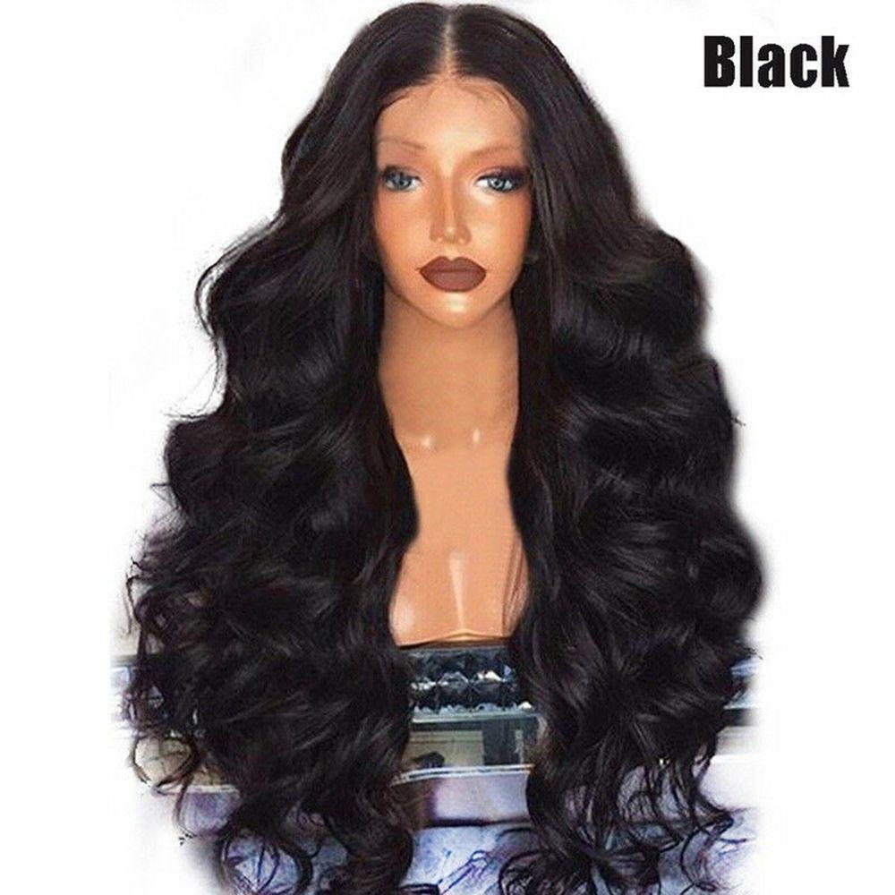 JARRED Bộ Tóc Giả Dài Xoăn Màu Đen Từ Sợi Tổng Hợp Dành Cho Nữ