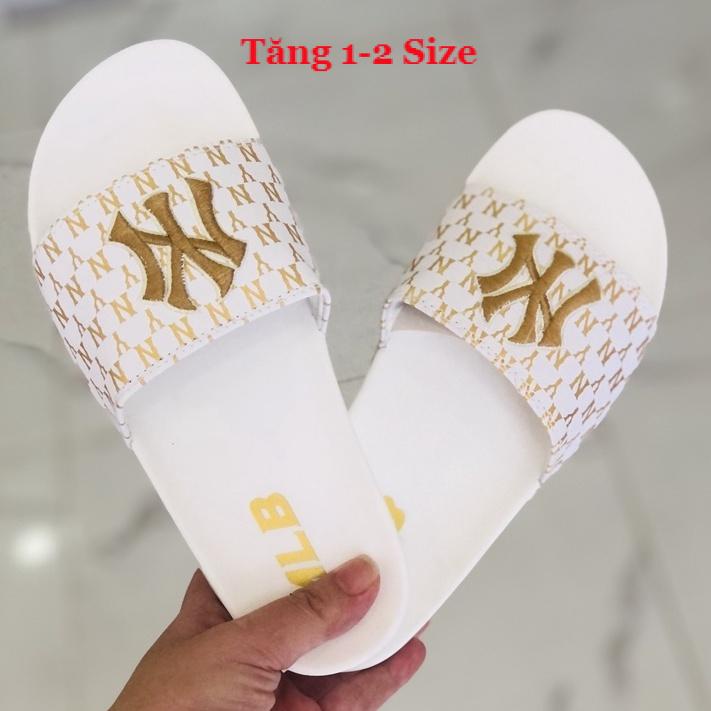 Dép unisex 𝐌𝐋𝐁 𝗡𝗬 ❤️FREESHIP + Hộp❤️ dép mlb gv quai ngang thể thao nam nữ Thêu NY nỗi, lót dày chất xin 11, kèm tag mác