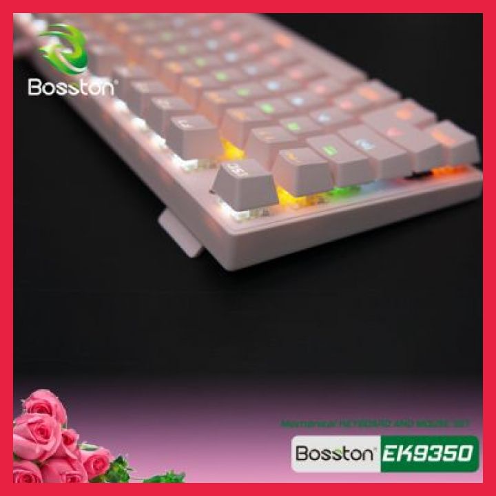 Bàn Phím Cơ Chơi Game Bosston EK9350 Phát Sáng Có Thể Điều Chỉnh LED và Chuột Cho Windows PC Gamer