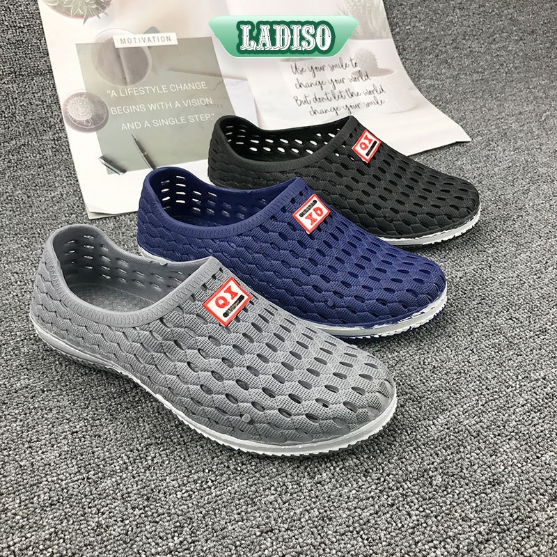 Giày nhựa lười siêu nhẹ lỗ thoáng khí nam đi mưa siêu bền LADISO - TT336 ( Form nhỏ tăng 1 size ạ)