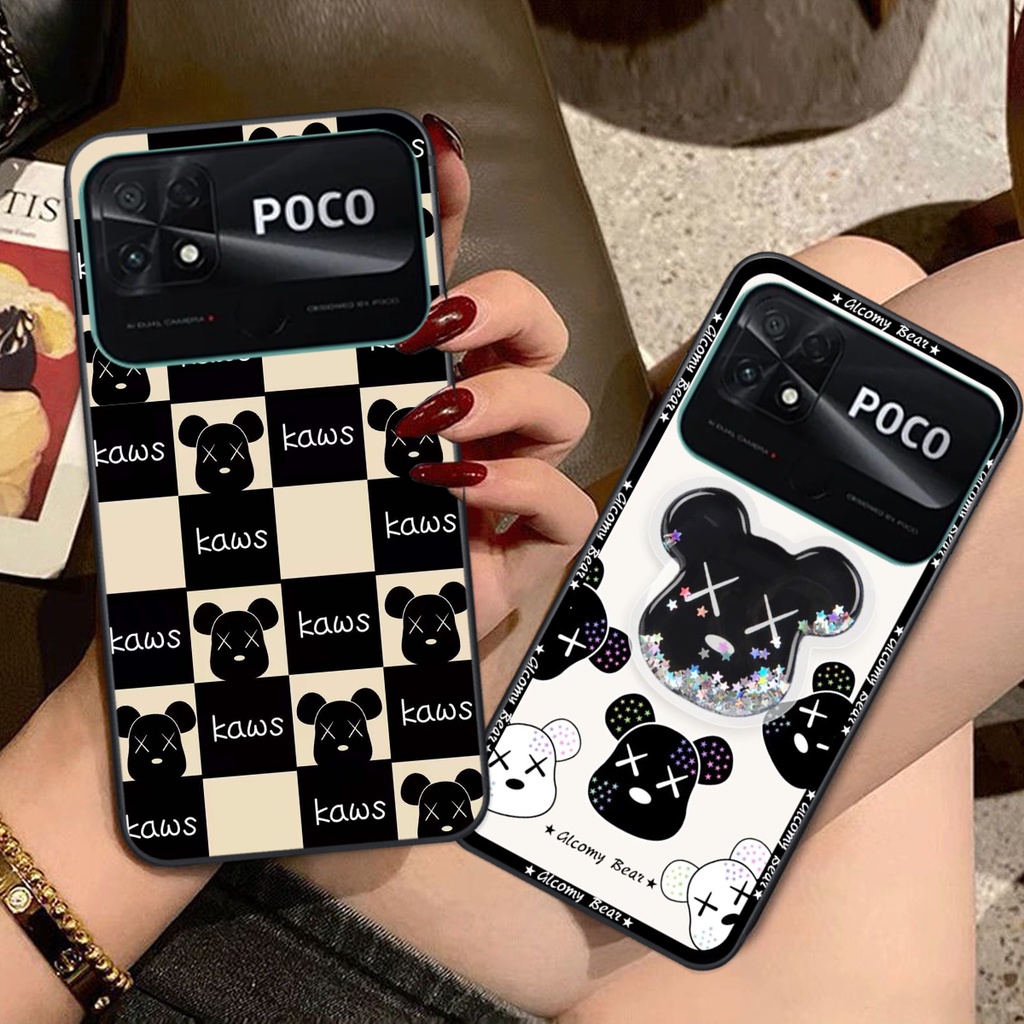 Ốp lưng Xiaomi Poco C40 trái tim họa tiết caro, mikey họa tiết beabrick kaws cute