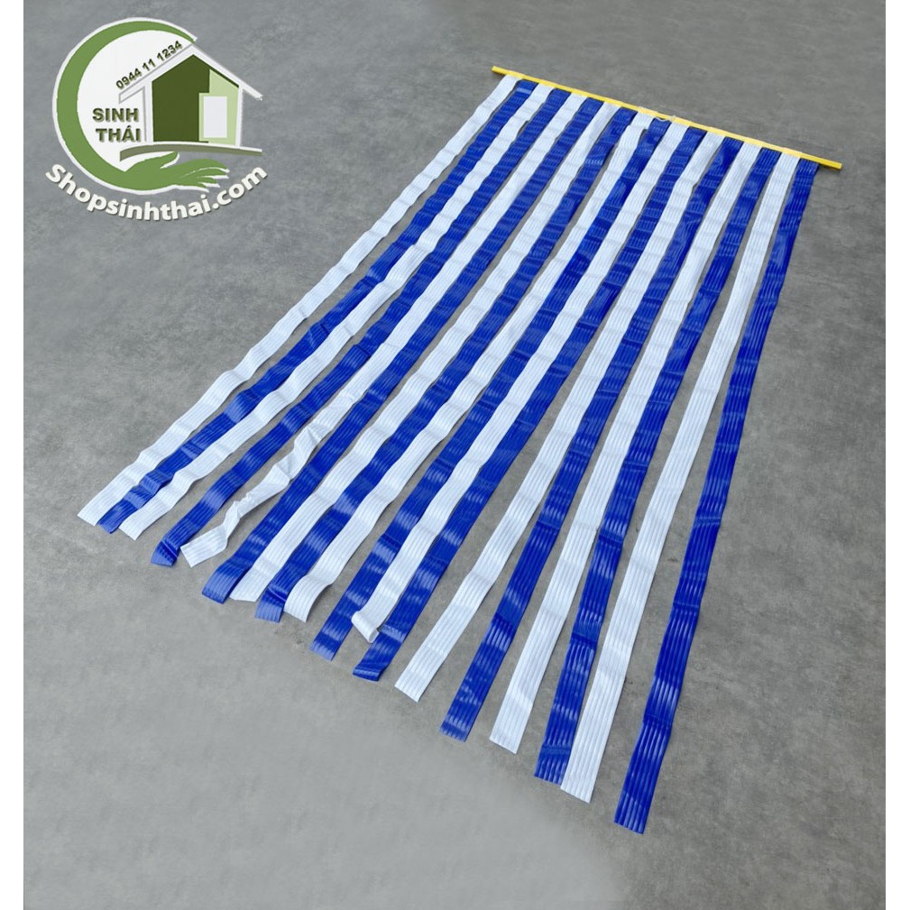 Rèm màn nhựa, dây nhựa xanh trắng - 1m x 1,7m