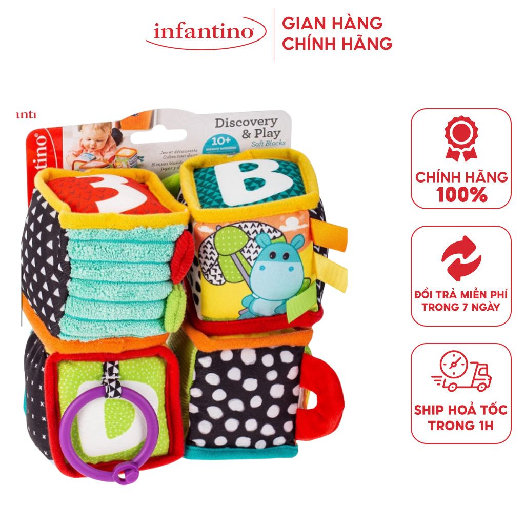 Đồ Chơi Hình Khối Khám Phá Bằng Vải INFANTINO Discover & Play Soft Blocks Dành Cho Bé Giúp Phát Triển Trí Tuệ