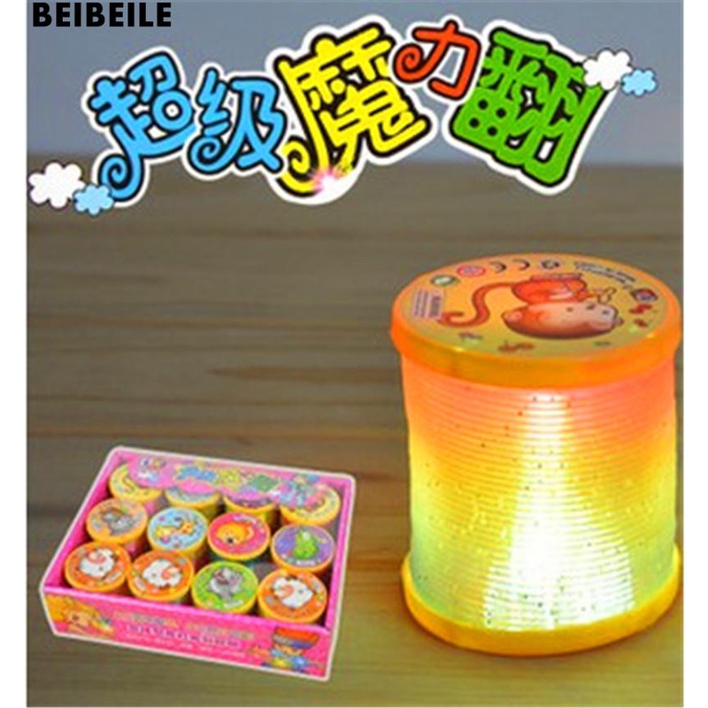 Vòng Lò Xo Tròn 3D Phát Sáng Màu Cầu Vồng Độc Đáo