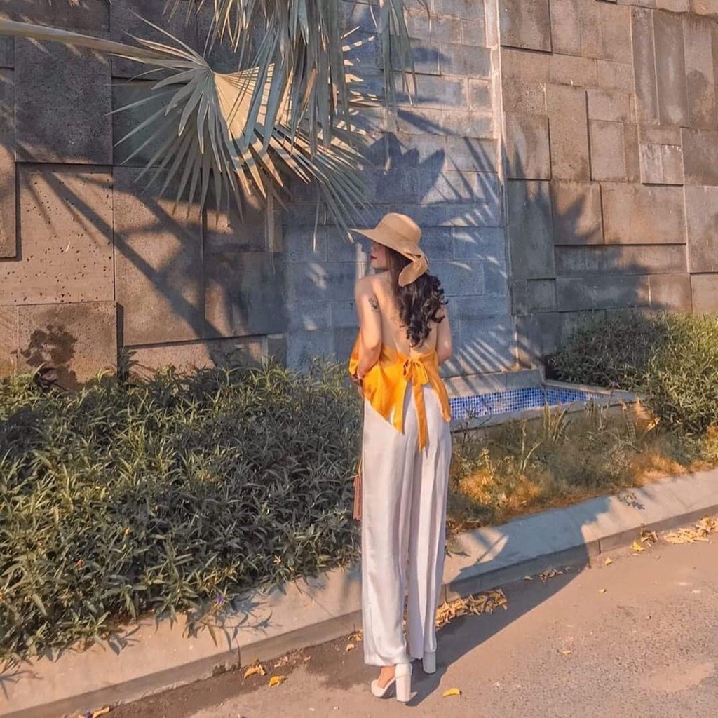 ÁO KIỂU VỈ LỤA SATIN SIZE S,M MÀU VÀNG, XANH | BigBuy360 - bigbuy360.vn