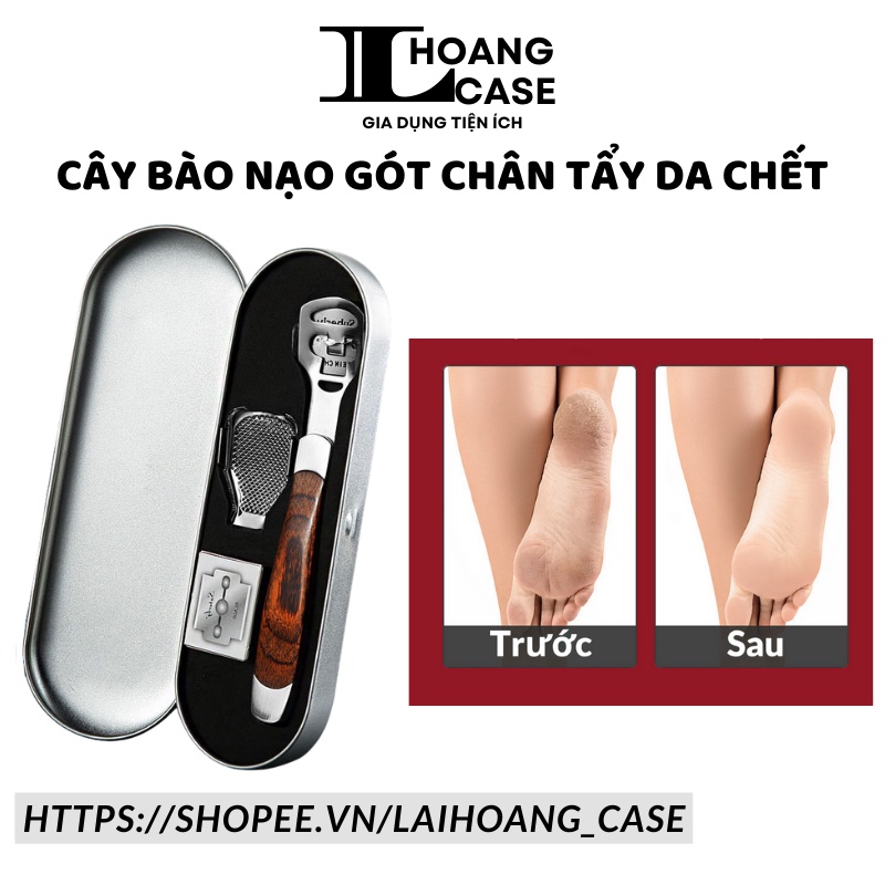 Cây bào nạo gót chân tẩy da chết , dụng cụ mài gót chân 2in1 kèm 20 lưỡi dao tiện lợi