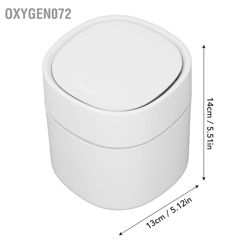 Oxygen072 Thùng Rác Mini Để Bàn 2L Có Nút Nhấn Tiện Dụng Có thể lưu trữ mảnh vụn làm sạch có nắp đậy