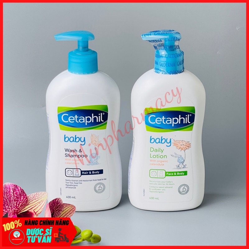 Sữa Dưỡng Ẩm Da Hàng Ngày Cho Bé CETAPHIL Chiết xuất hoa cúc Calendula hữu cơ 400ml Baby Daily Lotion - Minpharmacy