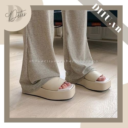 (VIDEO THẬT) Dép Nữ Quai Ngang Đế Xuồng Cao 7cm Đi Chơi Chuẩn Hàn Quốc - HOT TREND Giày Dép Nữ