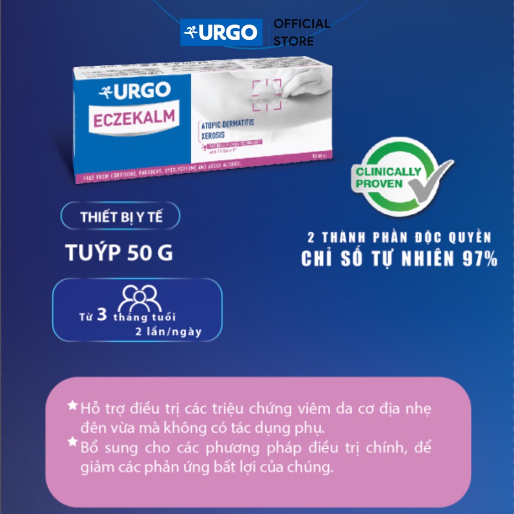 Urgo ECZEKALM 50ml - Sản phẩm hỗ trợ giảm viêm da và chứng khô da