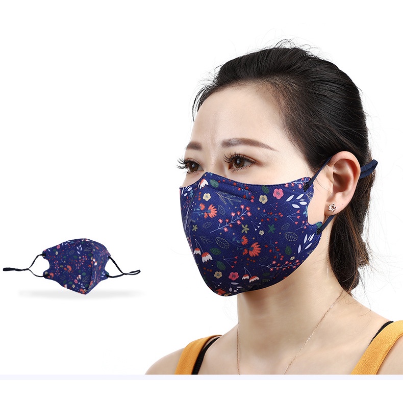 【3PLY】 Khẩu Trang cotton Dày Chống Bụi Chống Tia UV Thoáng Khí In Hoa Có Thể Giặt Và Tái Sử Dụng Thời Trang Cho Nam Và Nữ