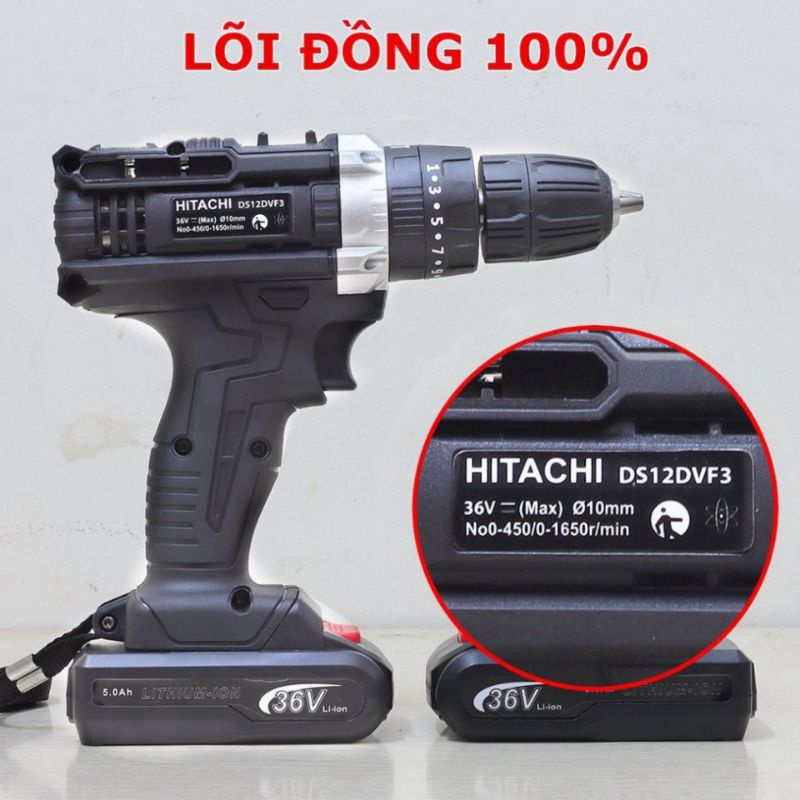 Máy khoan pin 36v 3 chức năng, bắt vít khoan tường có búa