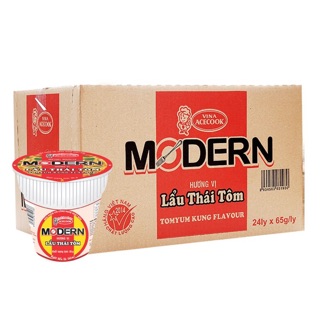 Thùng 24 ly mì modern lẩu thái tôm *65g