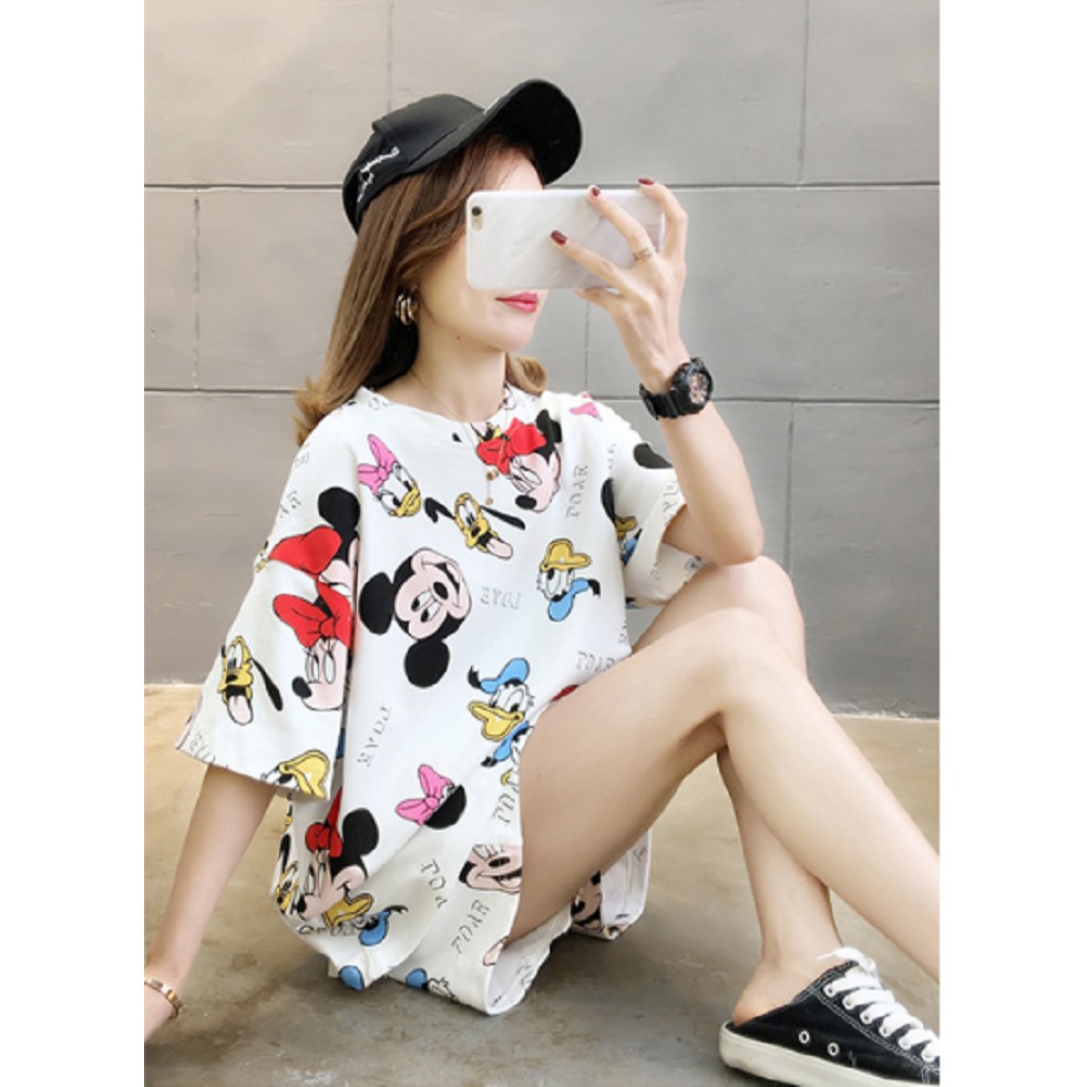 Bộ mặc nhà nữ họa tiết dễ thương