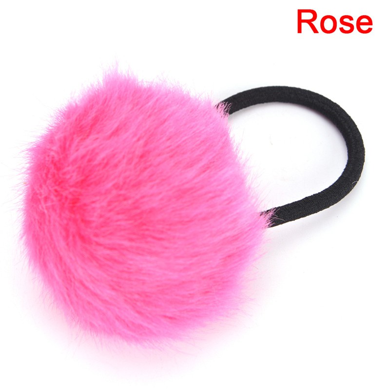 Dây Buộc Tóc Đính Quả Cầu Lông Xinh Xắn Cho Nữ