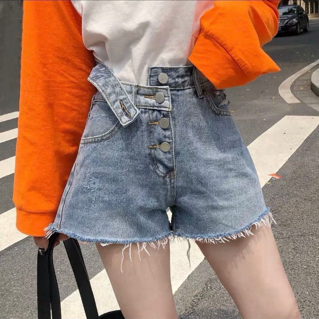 Quần Short Jeans Nữ Lưng Cao Thời Trang Hàn