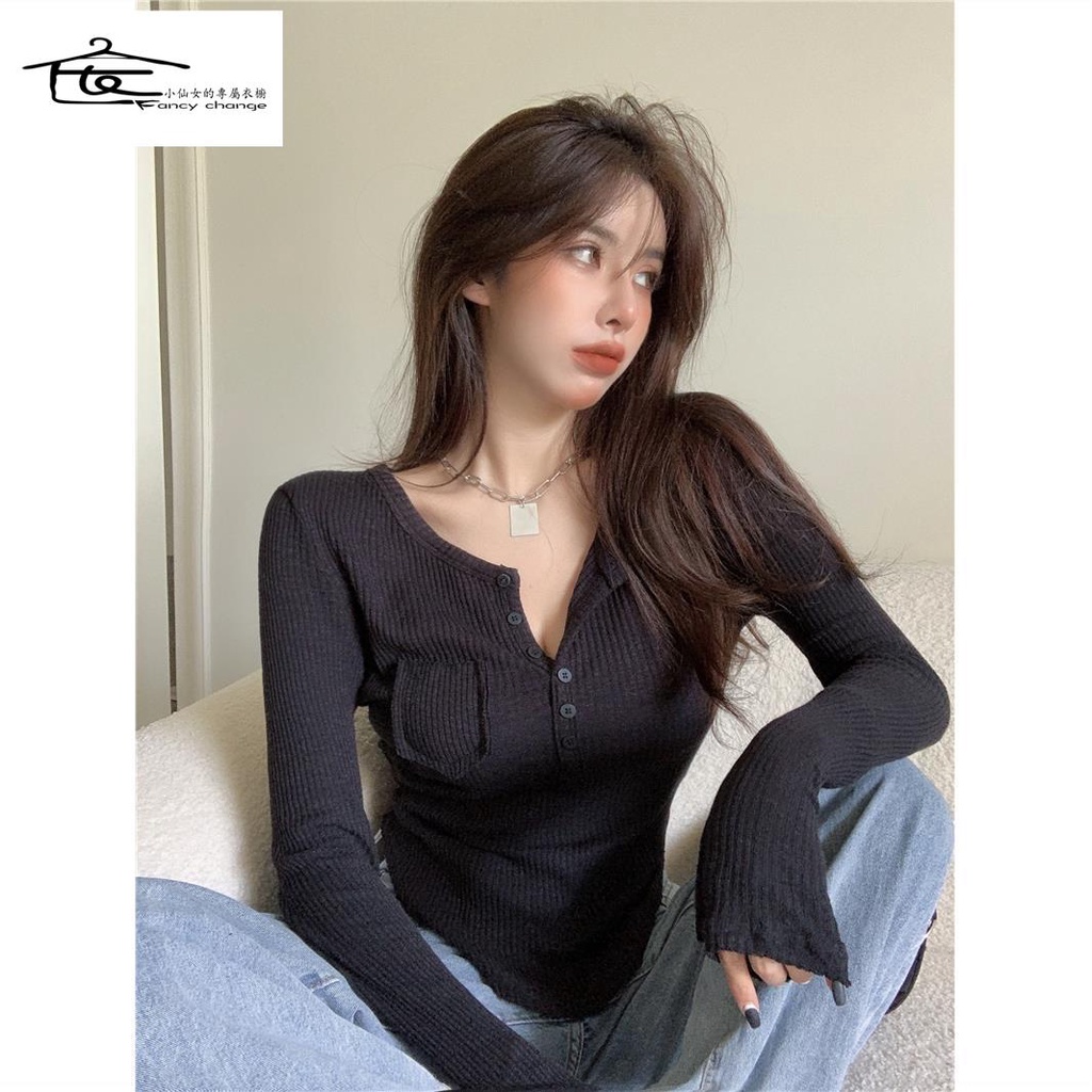 Áo Thun Dệt Kim Vải Lụa Mỏng Cổ Chữ v Thời Trang Mùa Hè Dành Cho Nữ