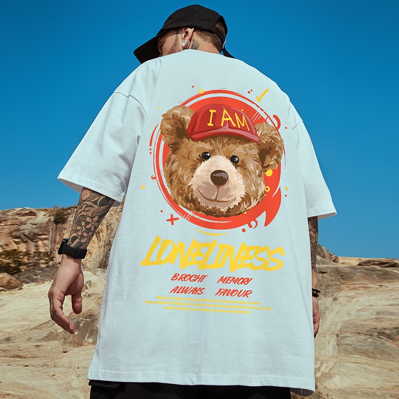 Áo Thun Tay Ngắn Dáng Rộng Phong Cách Âu Mỹ Thời Trang Mùa Hè Dễ Phối Đồ Cho Nam Size M-8XL