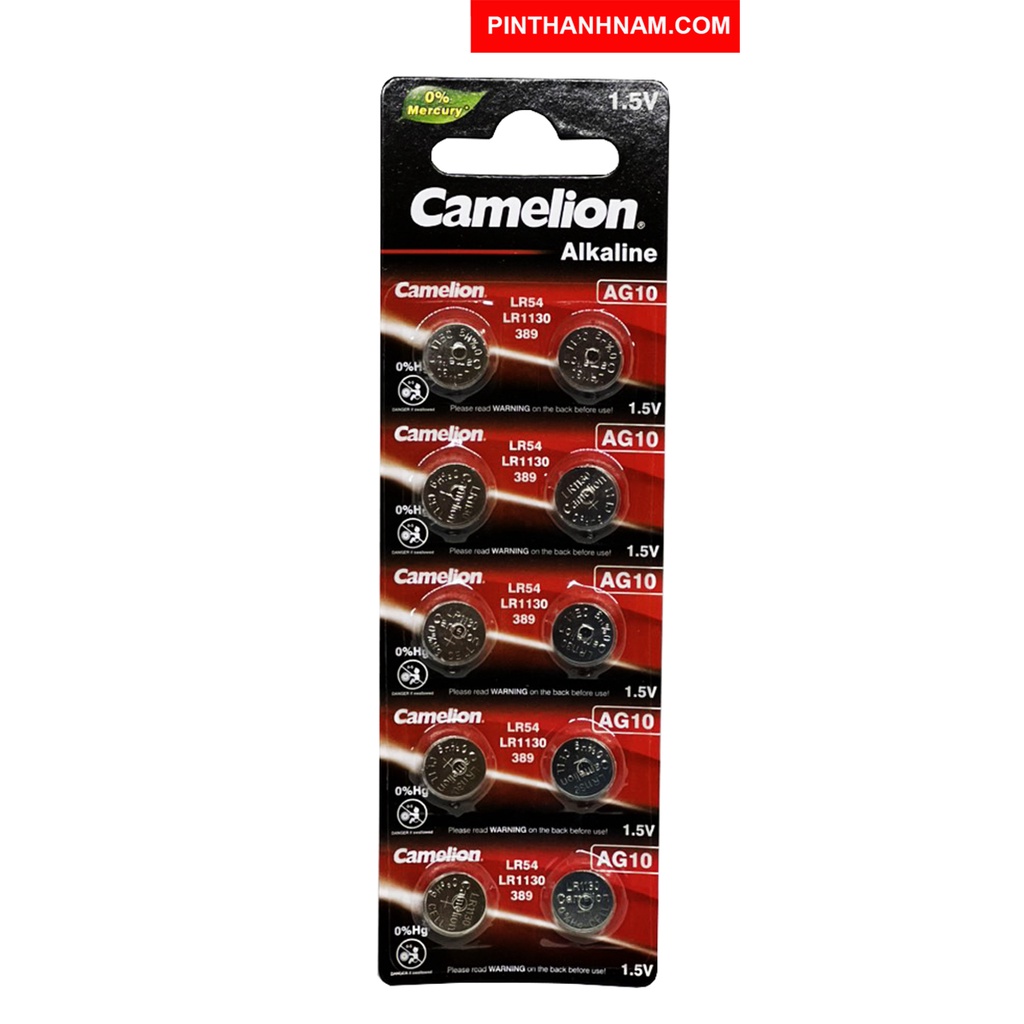 Pin AG10 Camelion LR54 LR1130 vỉ 10 viên thay máy tính Casio