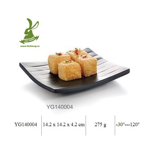 Diã Đựng Bánh Ngọt Khai Vị Màu Đen Cao Cấp Kiểu Hàn Quốc 14.2cm 140004