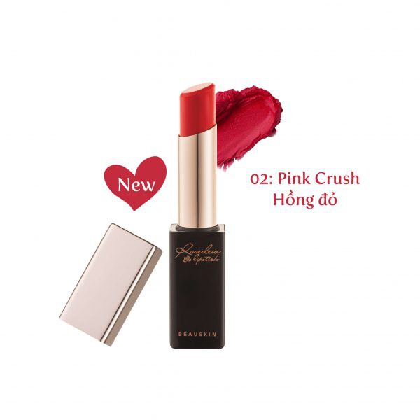 Son lì Màu Hồng đỏ Beauskin Rosedew Matte Creamy Lipstick #02 3.5g - Hàng chính hãng