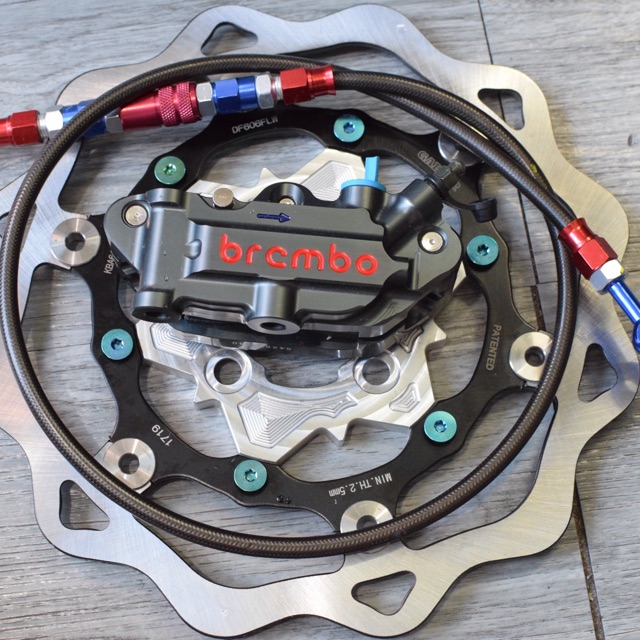 combo heo brembo 4 pit luôn dĩa ktm brembo dây dầu cnc gắn mọi dòng xe ...