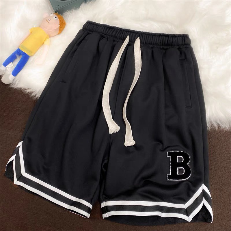 Quần đùi viền chữ B cạp chạy cansai luồn dây , Chất bo cotton dầy đứng from, lên dáng chuẩn đẹp unisex