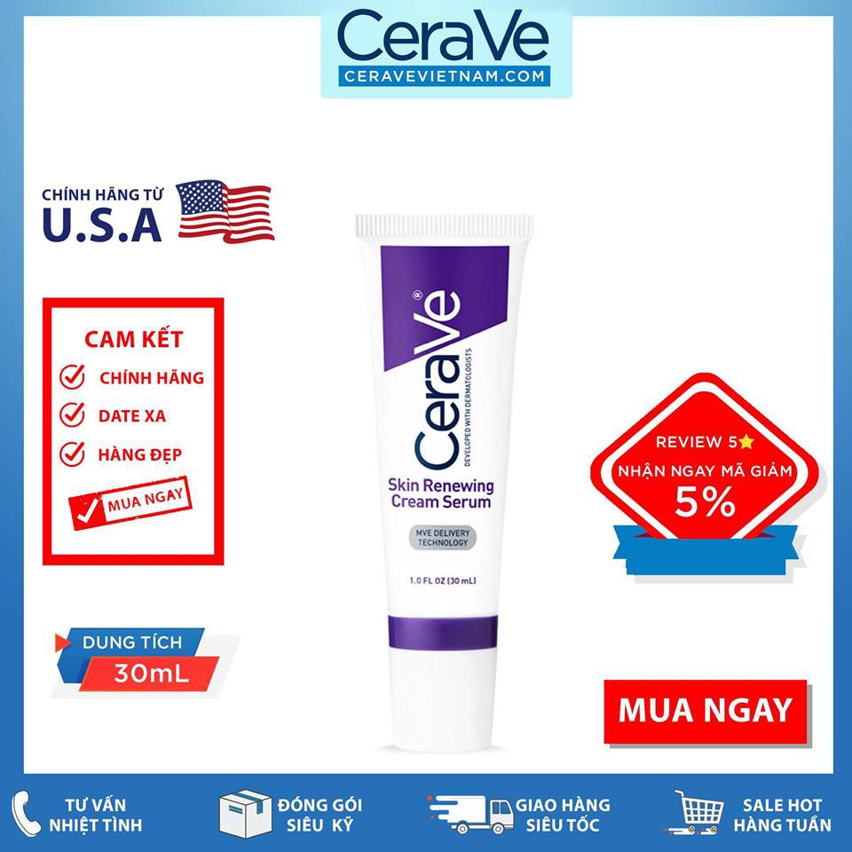 Tinh chất chống lão hóa CeraVe Skin Renewing Cream Serum (30mL)
