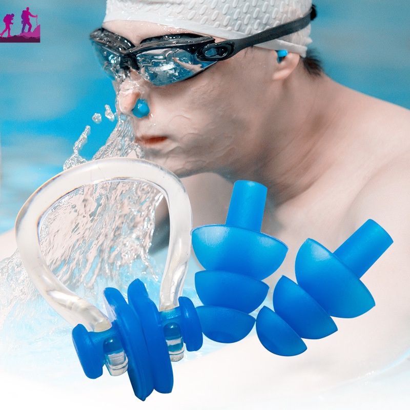 Set 3 Nút Bịt Tai/Mũi Bằng Silicon Mềm Chống Thấm Nước Tiện Dụng Khi Đi Bơi/Lặn