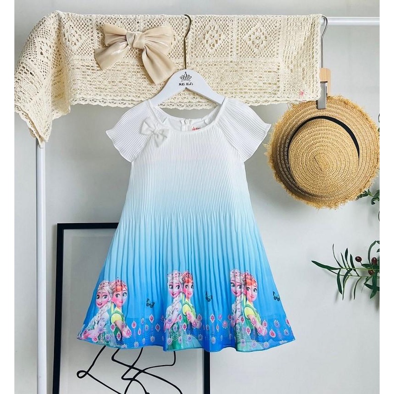Đầm Elsa Cho Bé Gái , Váy Dập Ly Tùng Xòe, Chất Vải Cao Cấp- Trang 25 Kids - k179