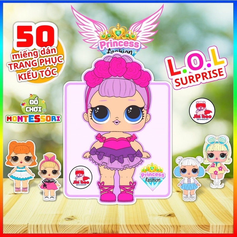 Học liệu bóc dán thay đồ búp bê LOL