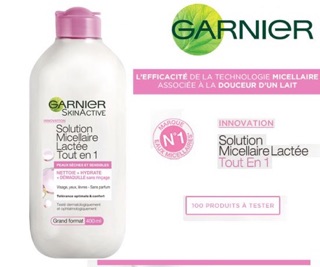 Sữa tẩy trang Garnier SOLUTION MICELLAIRE LACTÉE TOUT EN 1 DE 400ml