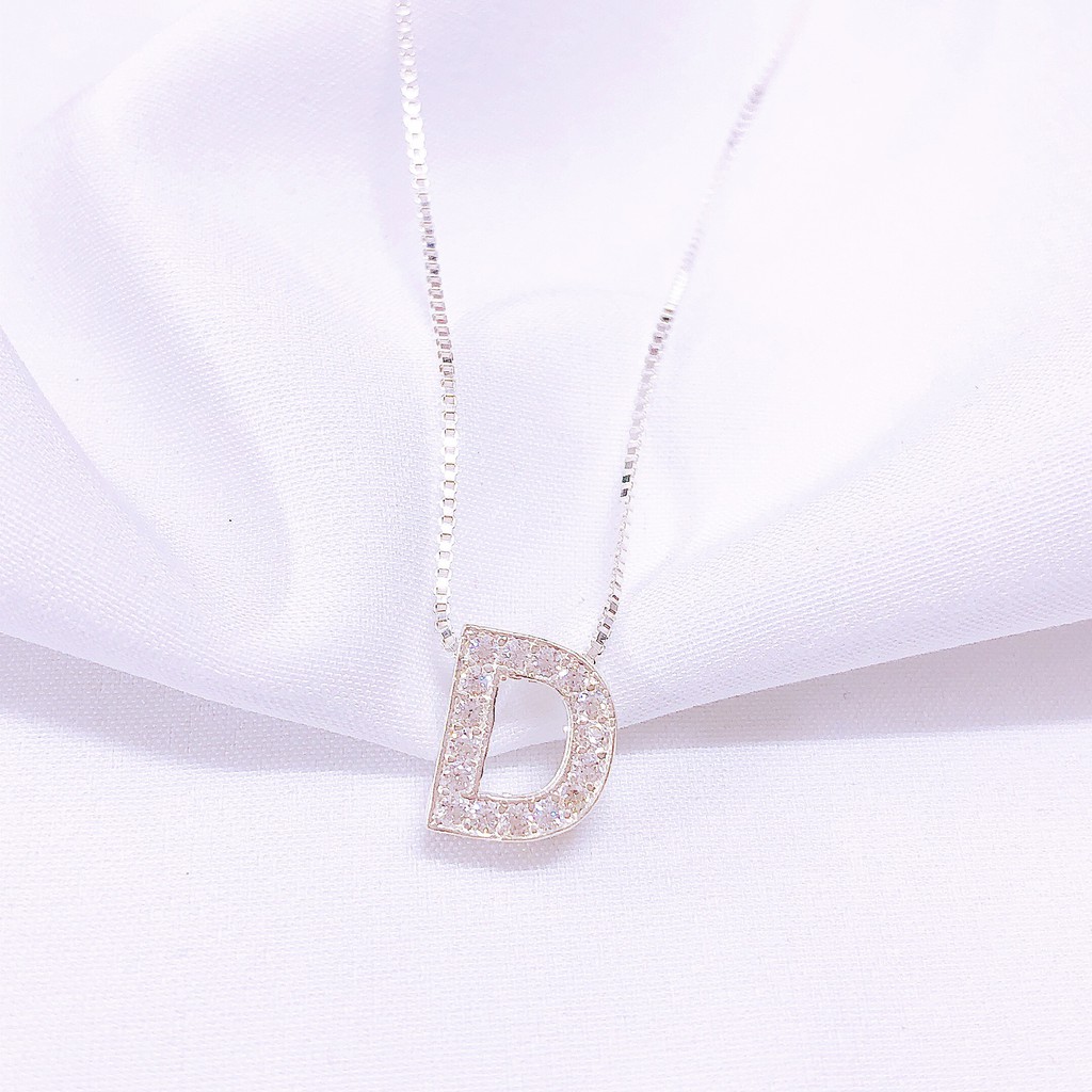 Dây chuyền mặt chữ cái cực xinh ảnh thật đủ mặt chữ / JQN cam kết bạc thật kèm bảo hành