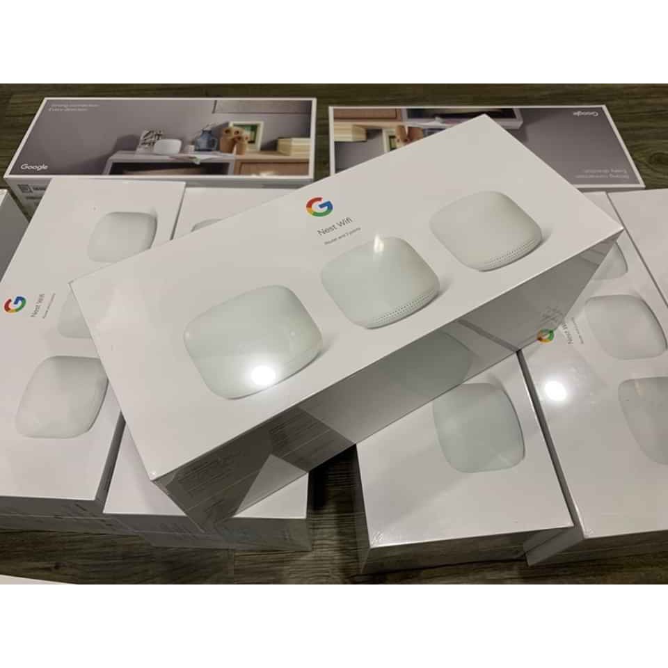 Google Nest Wifi thế hệ mới 3 pack  Tích hợp trợ lý ảo Google Assistant, hàng nguyên seal - US.