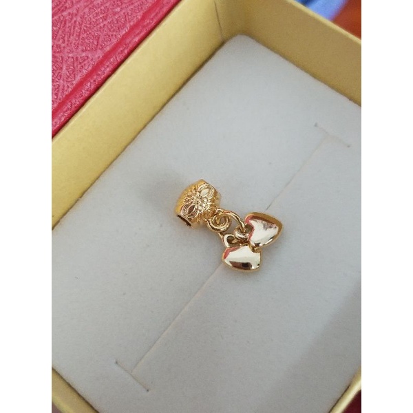 Charm Ống Luồn 2 Trái Tim Xâu Vòng