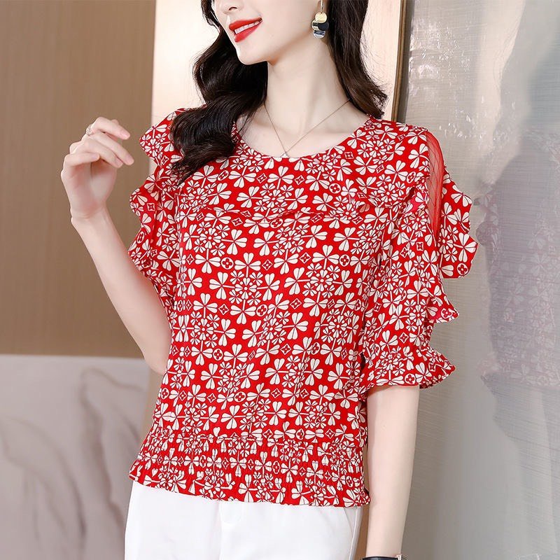 Áo kiểu nữ kẻ tay phồng cổ bó vuông áo nữ bánh bèo hở vai - Chất liệu mềm mịn siêu thấm hút mồ hôi
