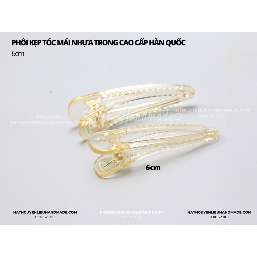 Phôi kẹp tóc mái nhựa trong cao cấp NK Hàn Quốc Cici Handmade hạt cườm nguyên liệu tự làm kẹp tóc cô dâu đính kết
