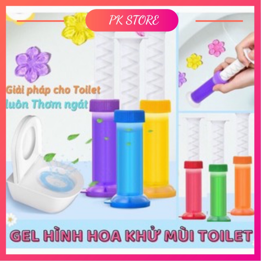 Gel khử mùi bồn cầu hình bông hoa 6 màu thơm nhà vệ sinh