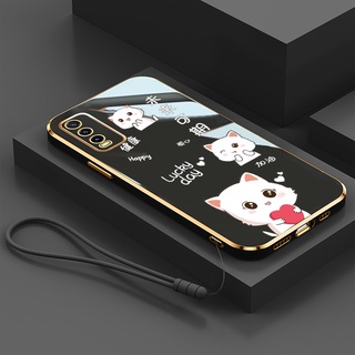 Ốp điện thoại mạ điện chống rơi hình mèo dễ thương cho vivo y20 vivo y20s vivo y20s g vivo y20i vivo y20 2021 vivo y12a vivo y12s