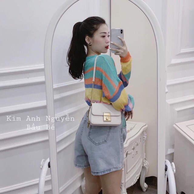 Áo len kẻ cầu vồng siêu xinh HOT HIT | BigBuy360 - bigbuy360.vn
