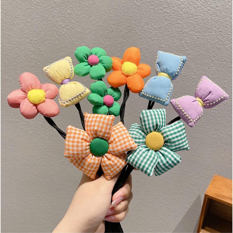 Kẹp Tóc Nơ Hoa Dễ Thương Phong Cách Hàn Quốc Cho Bé Gái