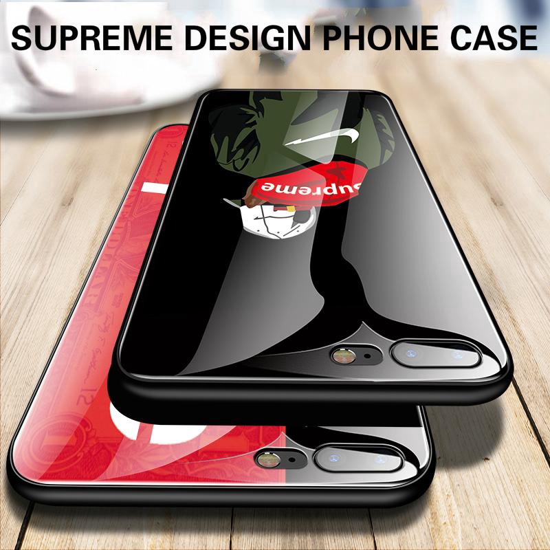 Ốp điện thoại mặt gương kính cường lực in hình chủ đề Supreme cho Realme C3