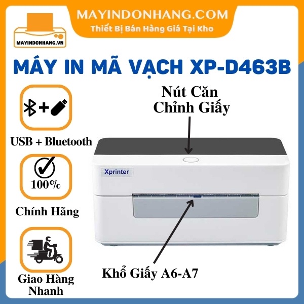 Máy In Đơn Hàng Shopee Sàn TMDT Từ Điện Thoại - Máy In Mã Vạch Xprinter D463B